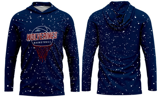 CYB wolverines Basketball Long Sleeve Hoodie Tee