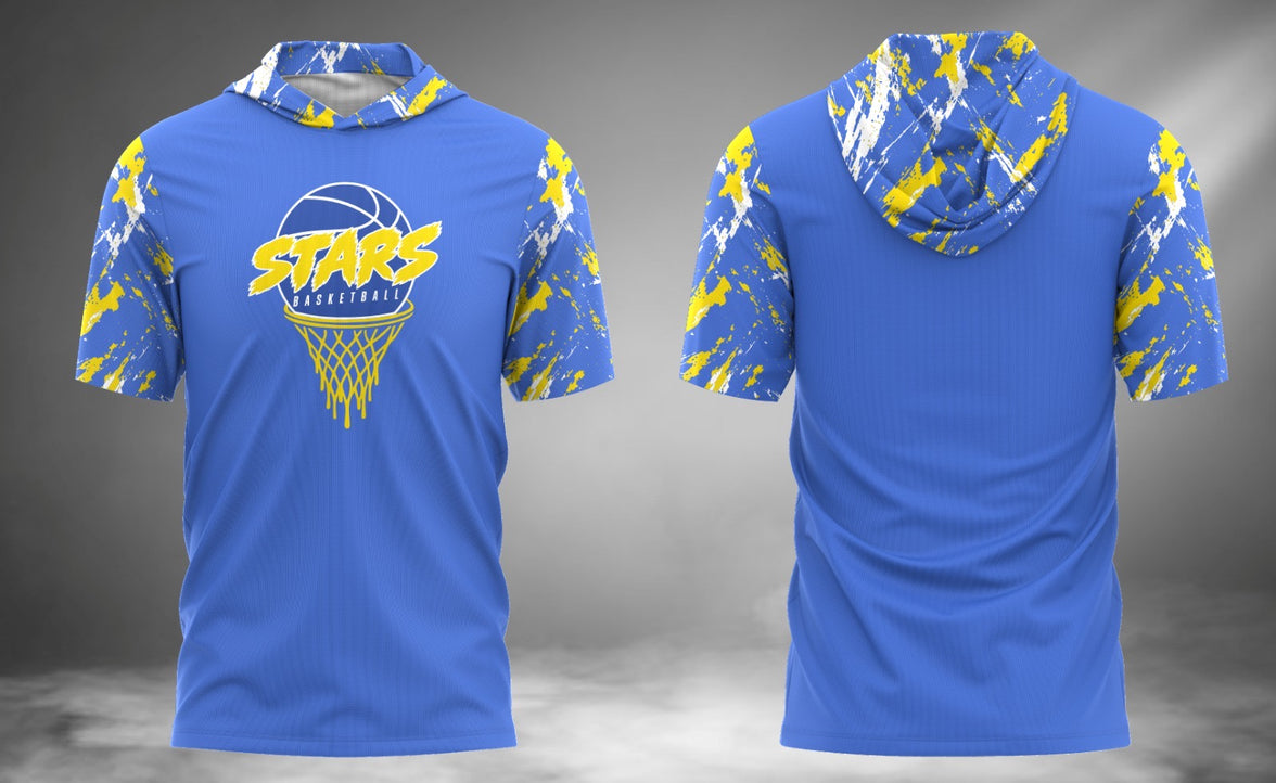 Stars Basketball Short Sleeve Hoodie Tee