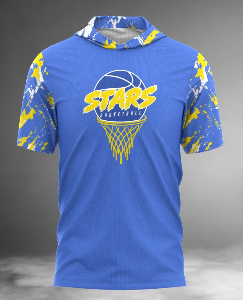 Stars Basketball Short Sleeve Hoodie Tee
