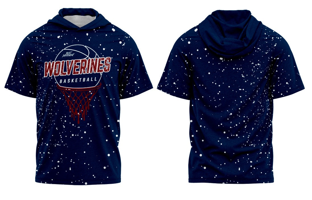 CYB Wolverines Basketball Short Sleeve Hoodie Tee