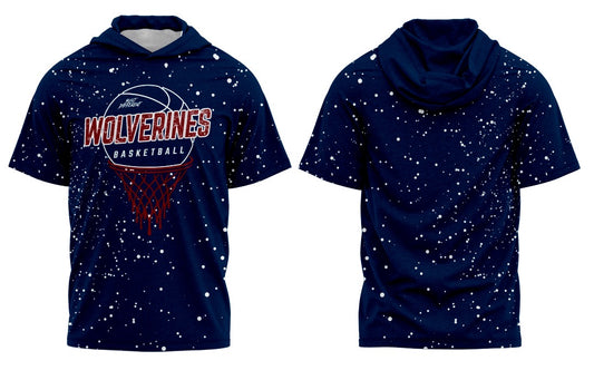 CYB Wolverines Basketball Short Sleeve Hoodie Tee