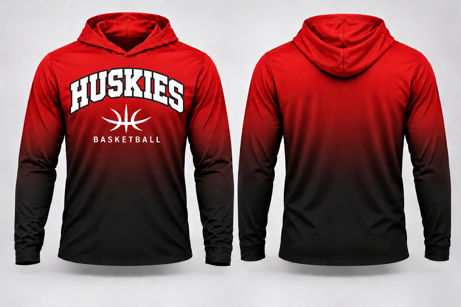 Huskies Basketball Gradient Long Sleeve Hoodie Tee