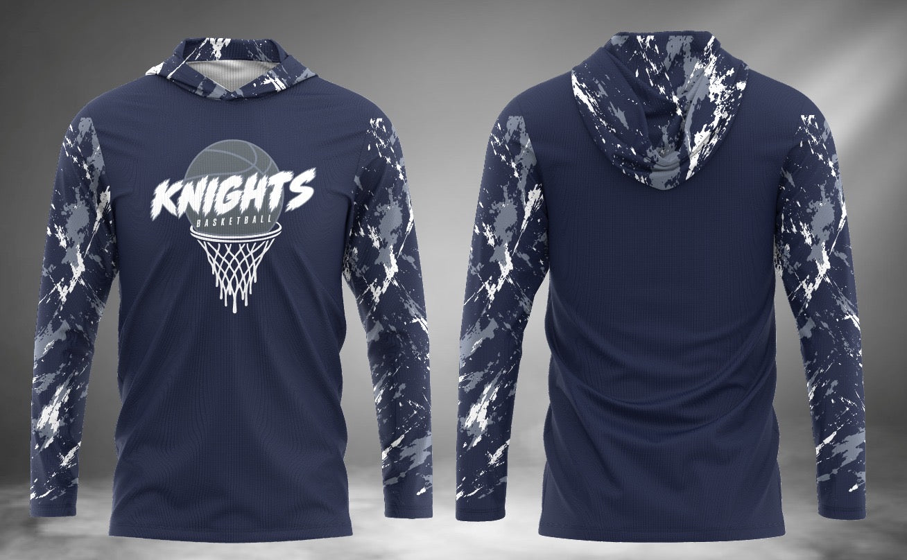 Knights Basketball Long Sleeve Hoodie Tee