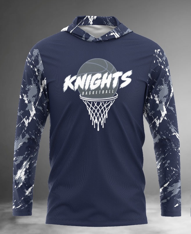 Knights Basketball Long Sleeve Hoodie Tee