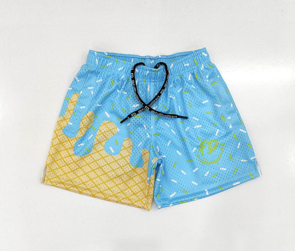 Melt Mode Blue Scoop Shorts – 5” Inseam