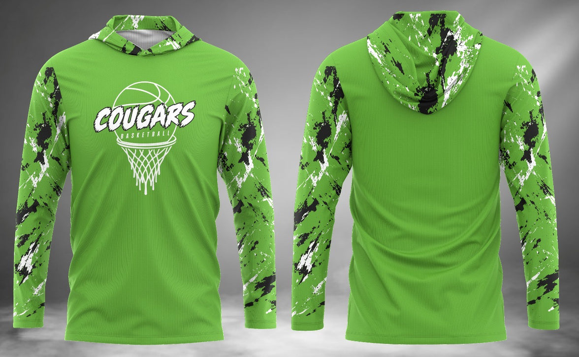 Cougars Basketball Long Sleeve Hoodie Tee