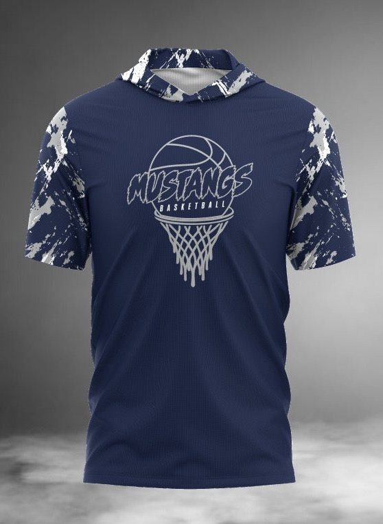Mustangs Basketball Short Sleeve Hoodie Tee