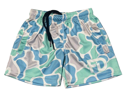 FD No Signal Camo Drip Shorts – 5” Inseam