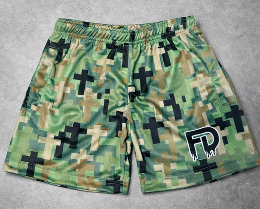 *New* FD Iron Faith Camo Shorts – 5” Inseam