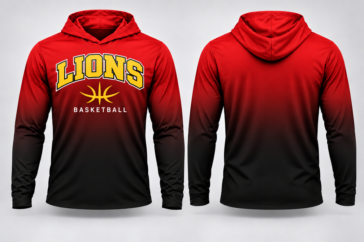 Lions Basketball Gradient Long Sleeve Hoodie Tee