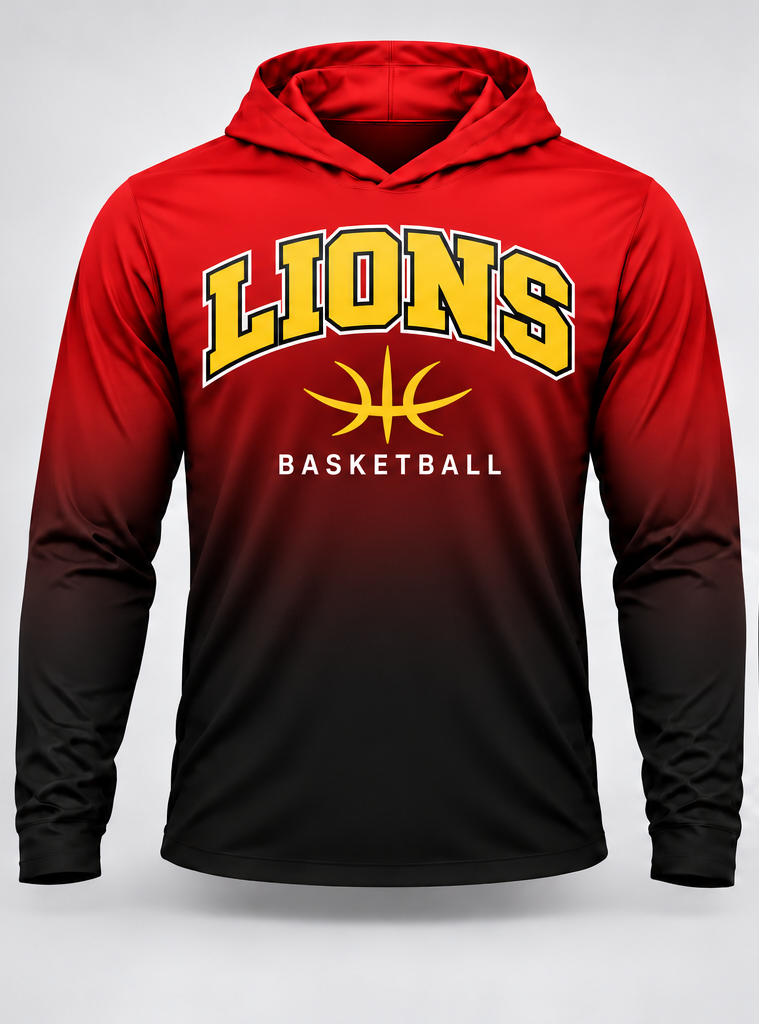 Lions Basketball Gradient Long Sleeve Hoodie Tee