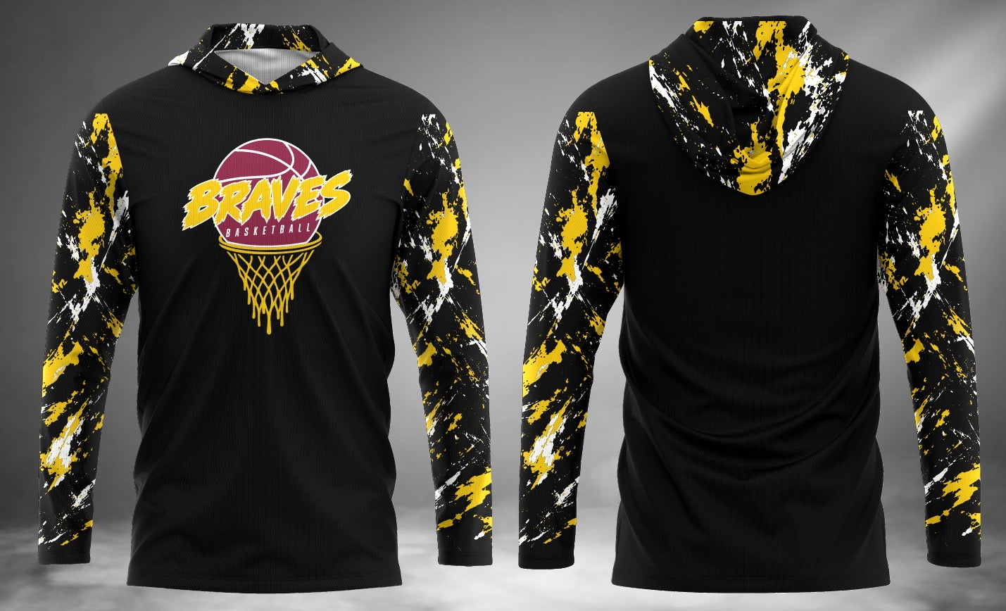 Braves Basketball Long Sleeve Hoodie Tee