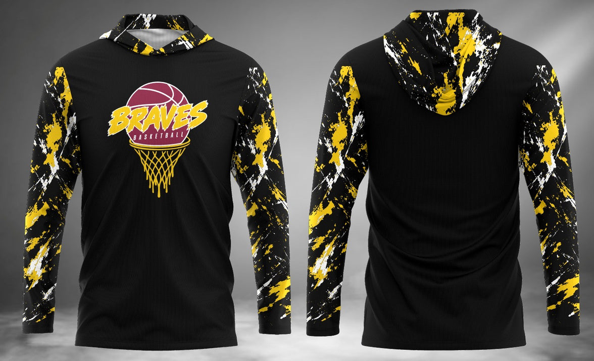 Braves Basketball Long Sleeve Hoodie Tee