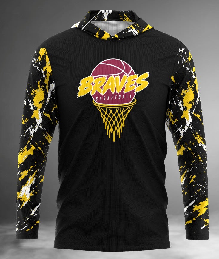 Braves Basketball Long Sleeve Hoodie Tee
