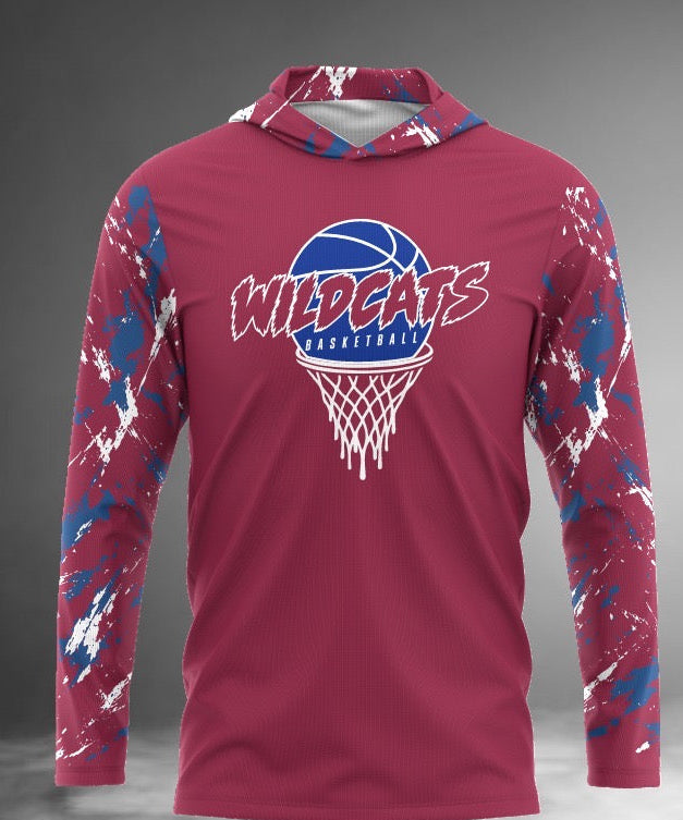 WS Wildcats Basketball Long Sleeve Hoodie Tee