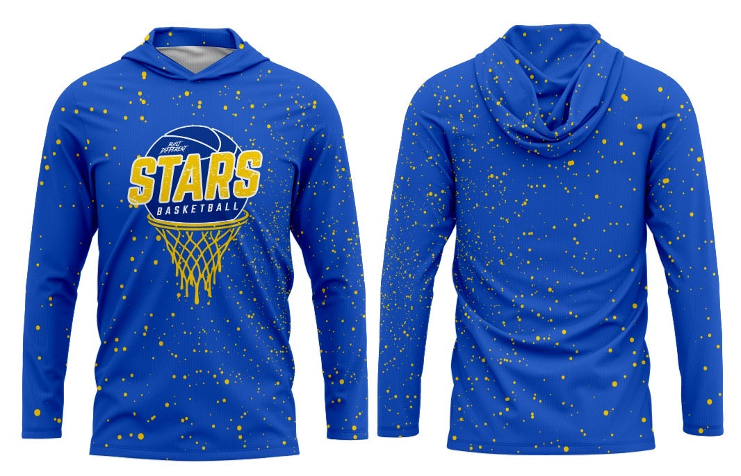 CYB Stars Basketball Long Sleeve Hoodie Tee