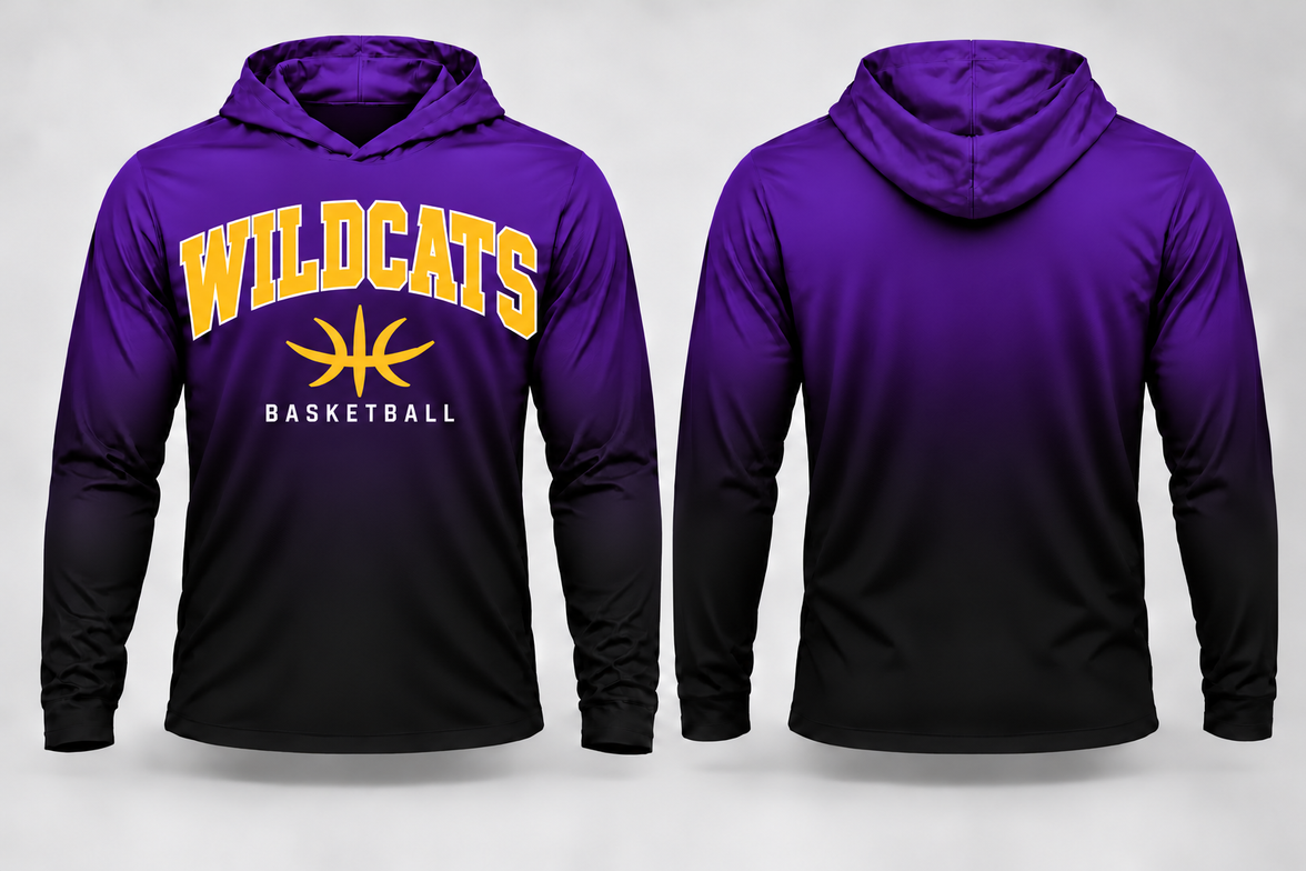 Wildcats Basketball Gradient Long Sleeve Hoodie Tee
