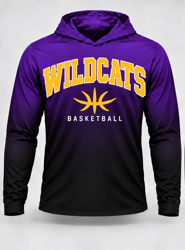 Wildcats Basketball Gradient Long Sleeve Hoodie Tee