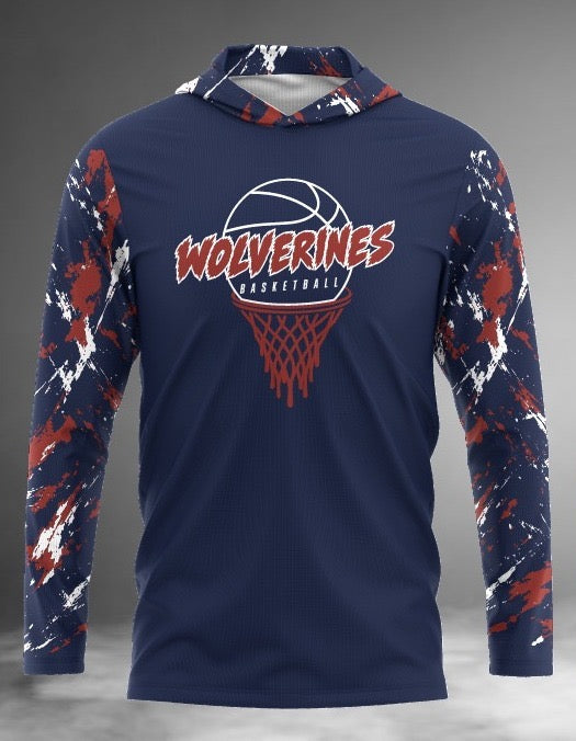 Wolverines Basketball Long Sleeve Hoodie Tee