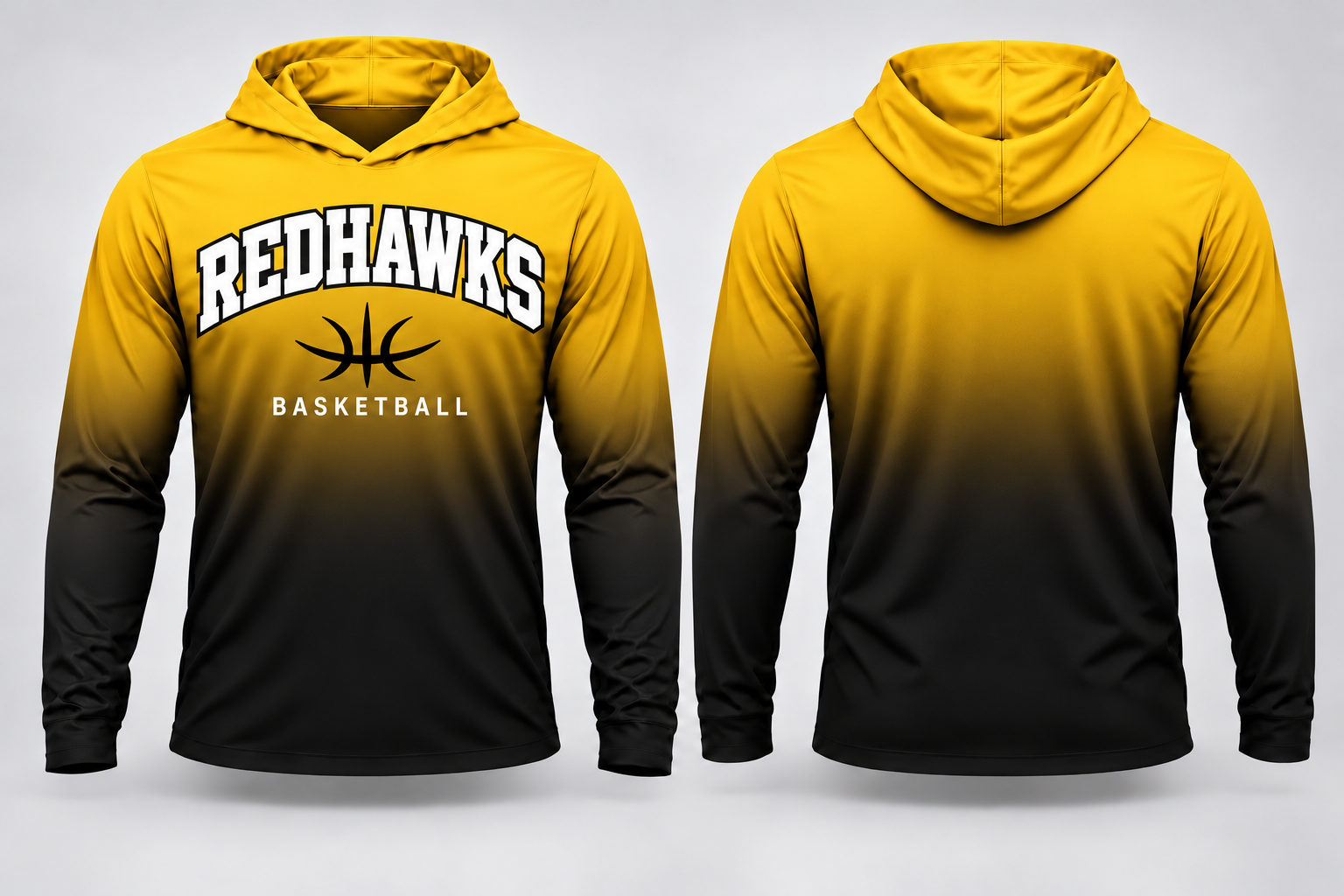 RedHawks Basketball Gradient Long Sleeve Hoodie Tee