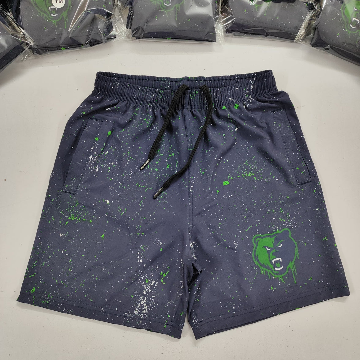 Pre-Order Grizzlies Football Splatter Mesh Shorts – 5” Inseam