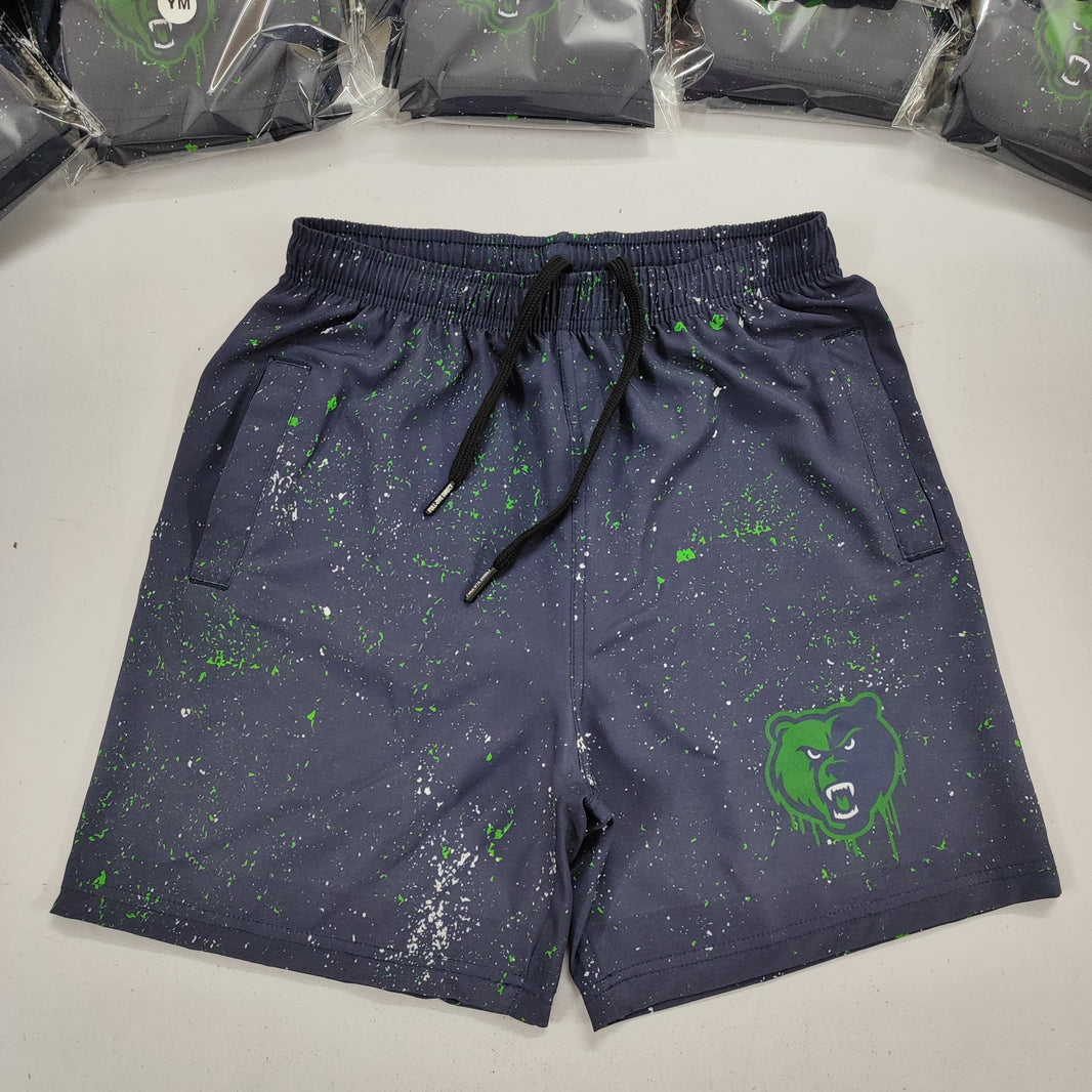 Pre-Order Grizzlies Football Splatter Mesh Shorts – 5” Inseam