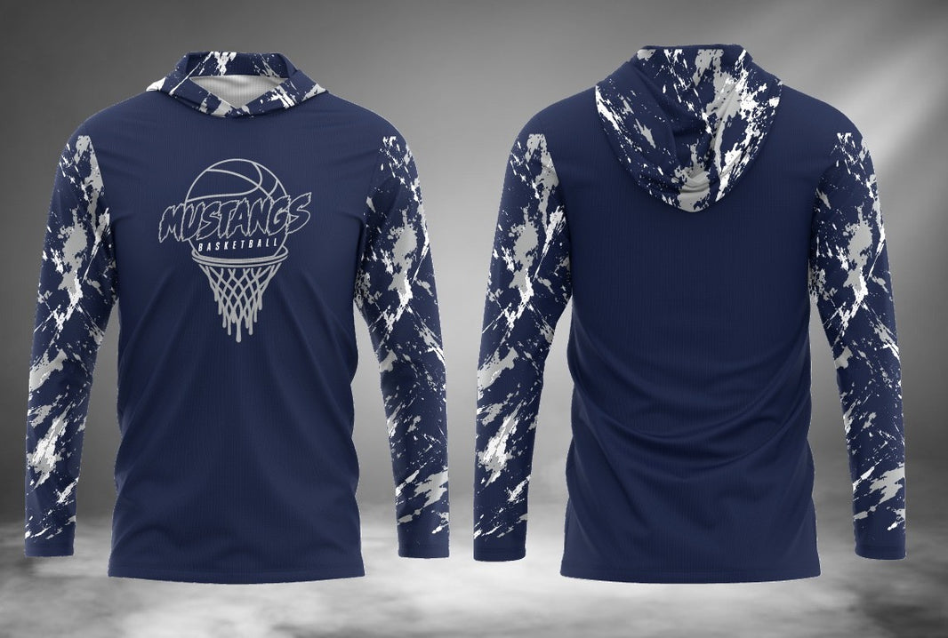 Mustangs Basketball Long Sleeve Hoodie Tee