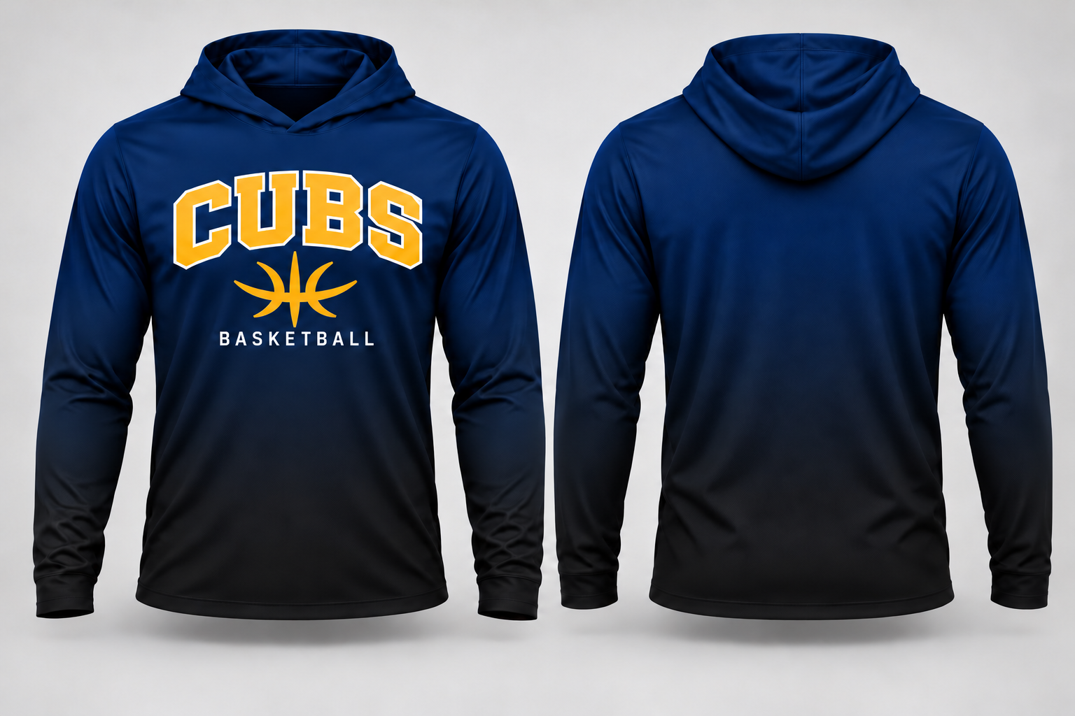 Cubs Basketball Gradient Long Sleeve Hoodie Tee
