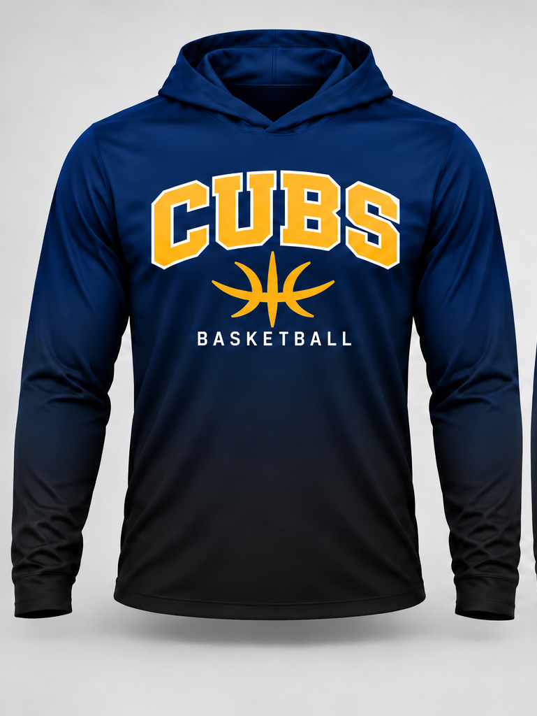 Cubs Basketball Gradient Long Sleeve Hoodie Tee