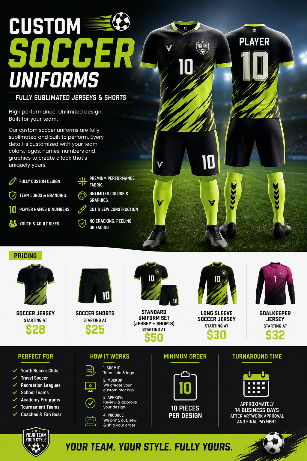 ⚽ Custom Soccer Uniforms