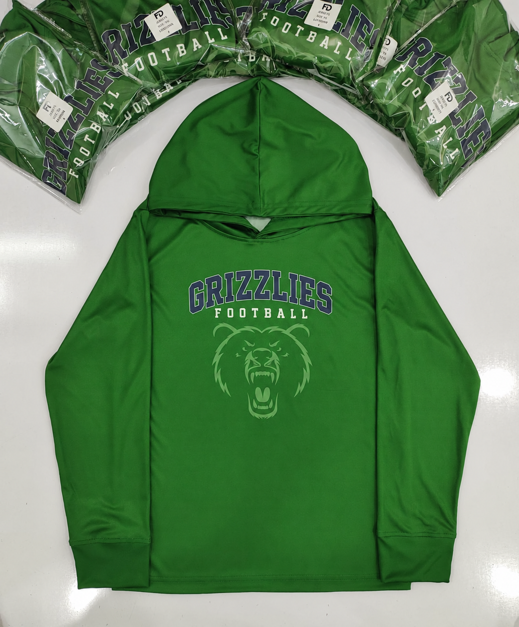 Grizzlies Football Long Sleeve Hoodie Tee— Preorder