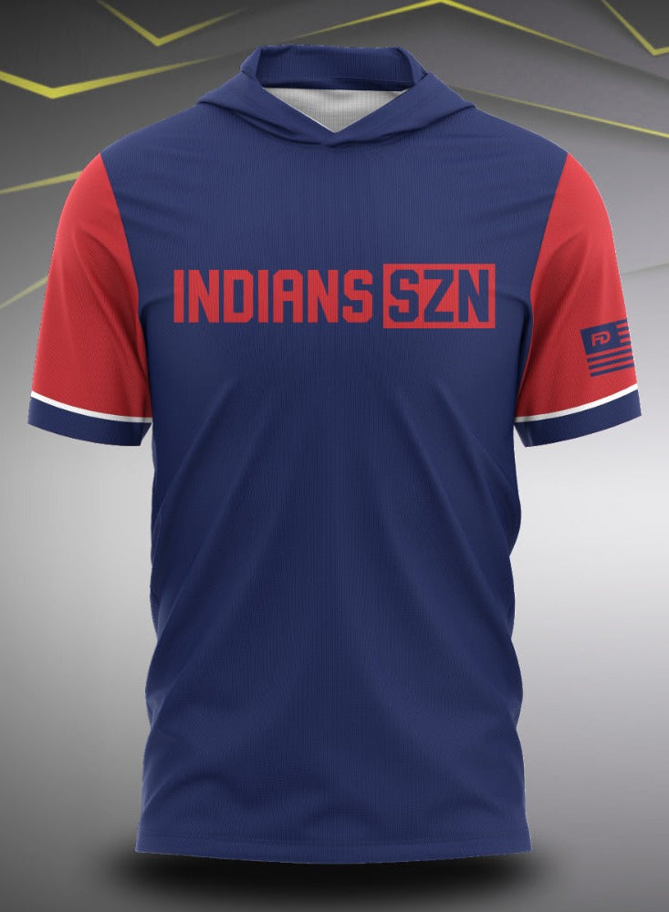 Indians SZN Sleeve Hoodie Tee- In Stock